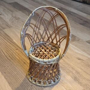Rattan Doll House Barbie Sized Chair